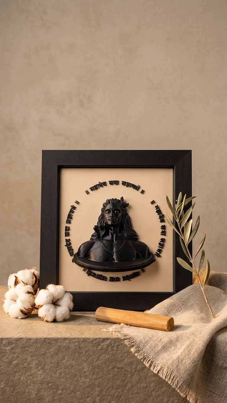 Mahadev 3D Printed Shadow Box – Shiva Devotional Décor