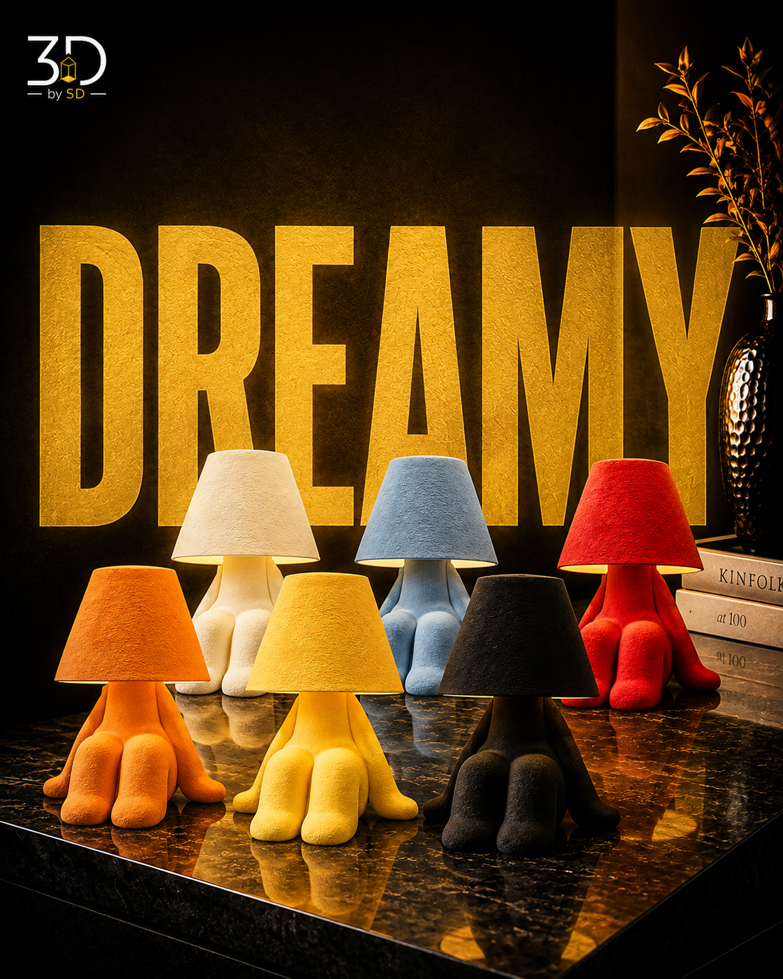 Dreamy Loopy Lamp – 3D Printed Sculptural Table Lamp