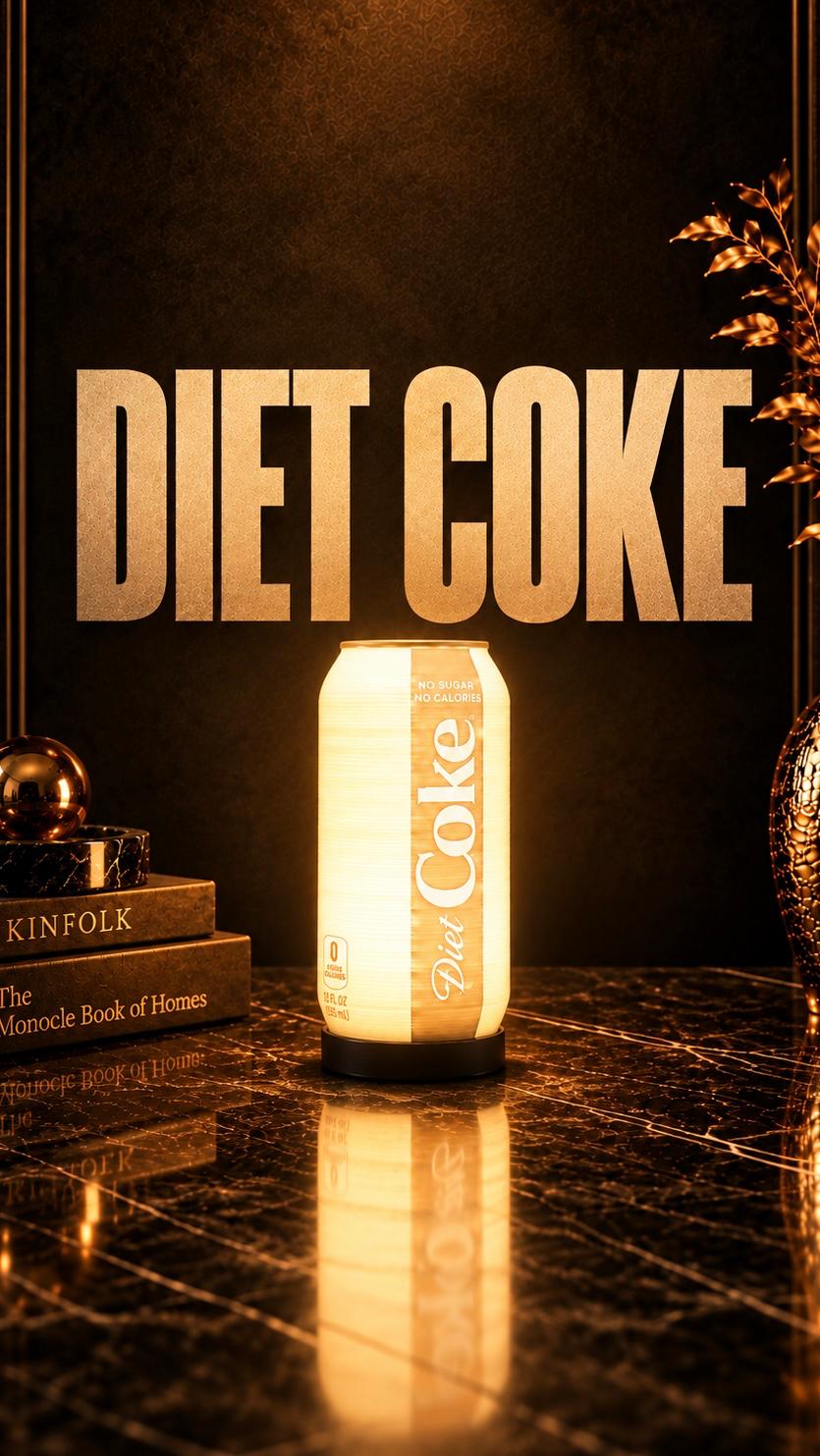Diet Coke Can Lamp – 3D Printed LED Table Lamp Unique Desk & Room Decor