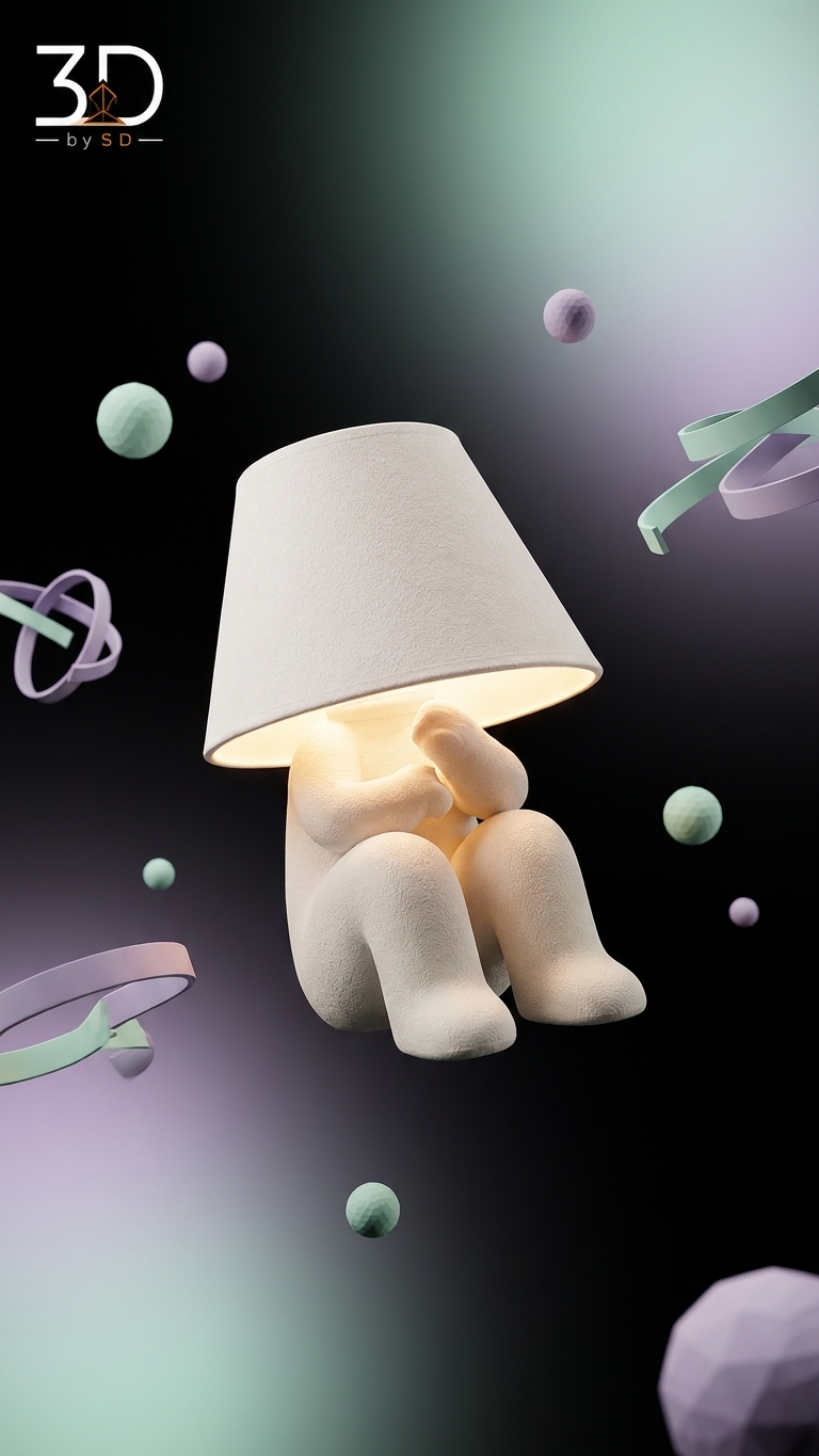 Angry Loopy Lamp – 3D Printed Sculptural Table Lamp