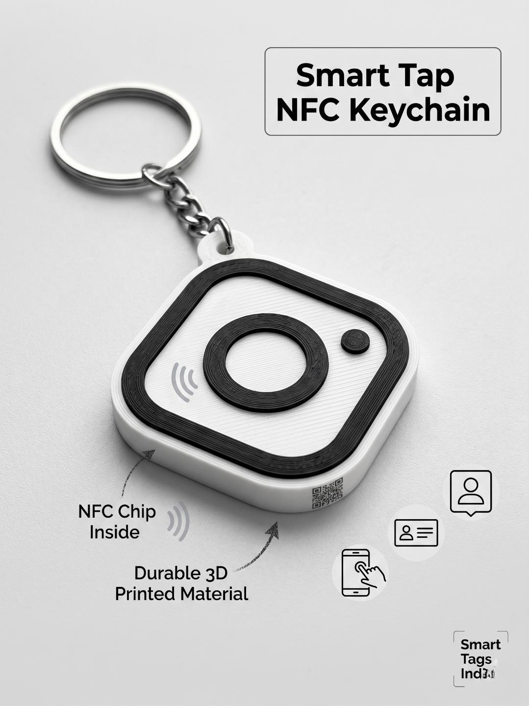 NFC Instagram 3D Printed Keychain – Tap to Open Profile