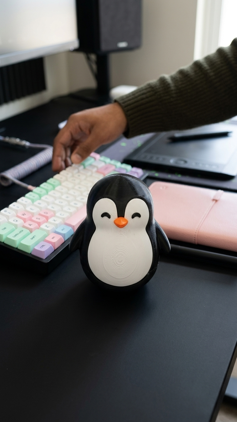 Wobbly Dancing Penguin – 3D Printed Desk Toy